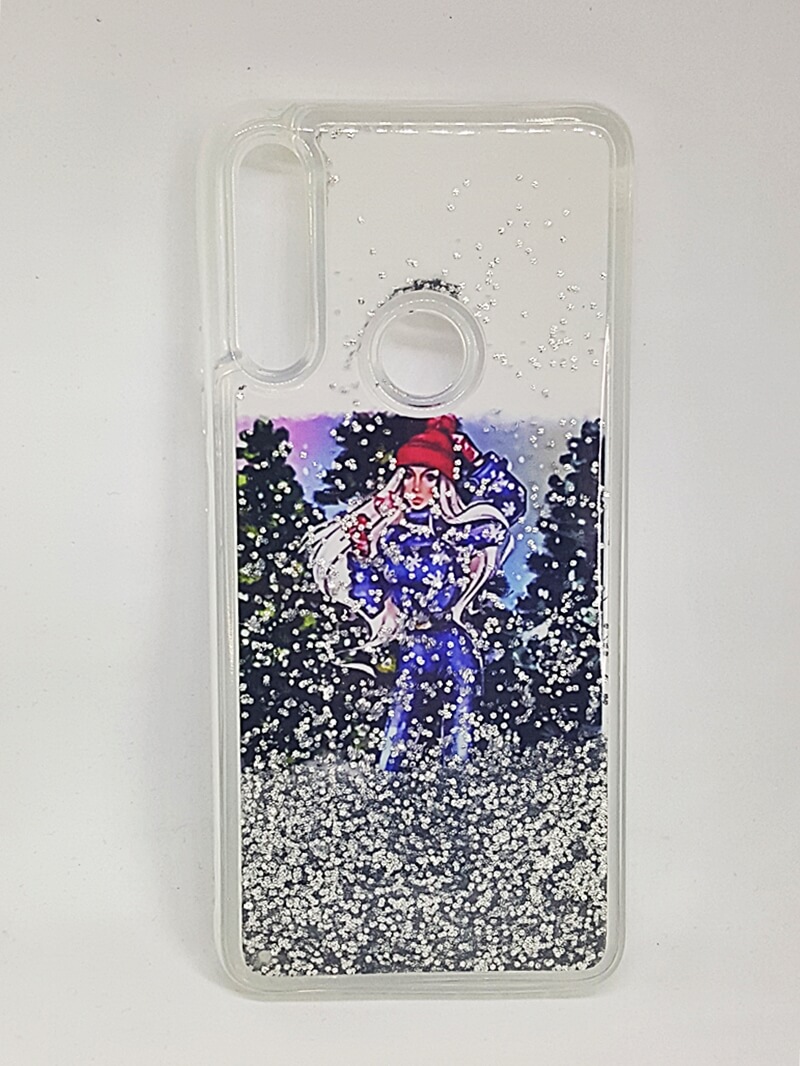 Накладка Fluid Painted для Huawei Y6P "Дівчина в лижному костюмі" (переливається)-0